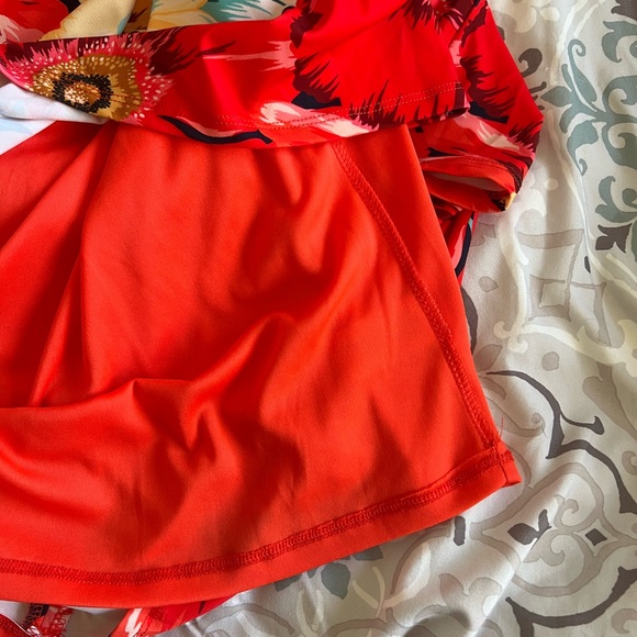 NWT T Tahari Orange Floral Print Maxi Dress - Picture 6 of 6